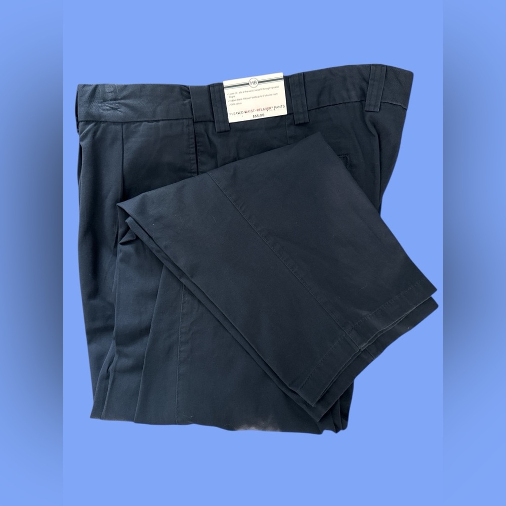 Harbor Bay DXL 42x32 Pleated Waist-Relaxer Pant Cotton Big & Tall NWT
